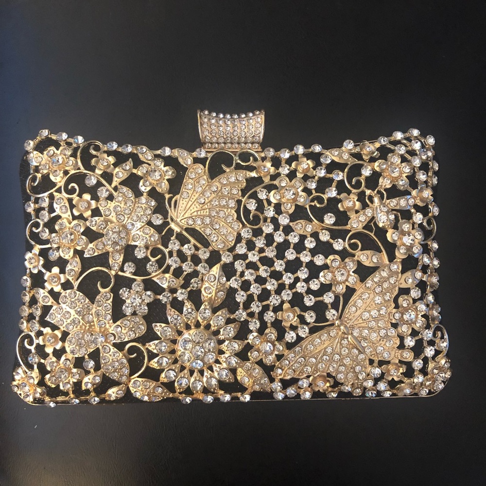 Black Embellished Evening Clutch